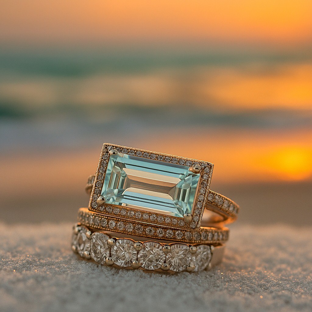 Diana | Conjunto de anillos con piedra turquesa
