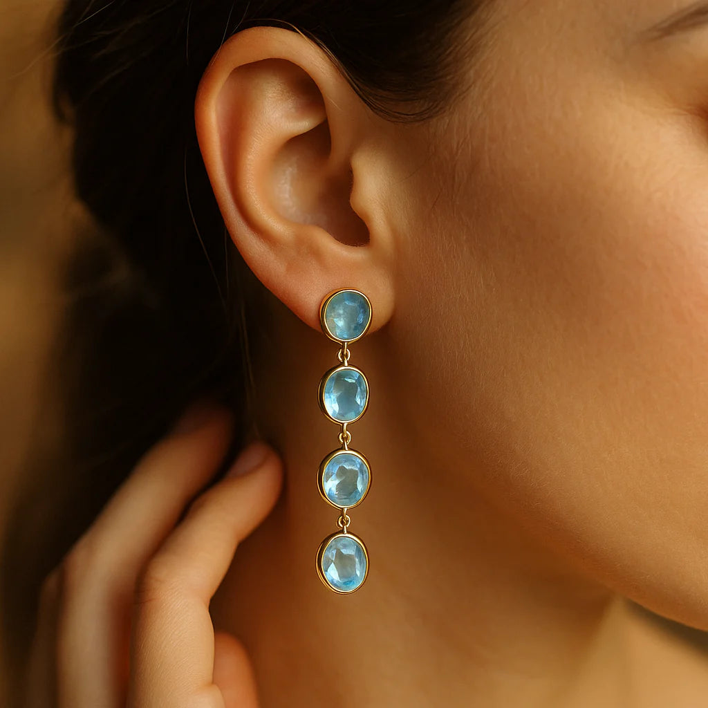 Noin | Pendientes colgantes con piedras azul cielo