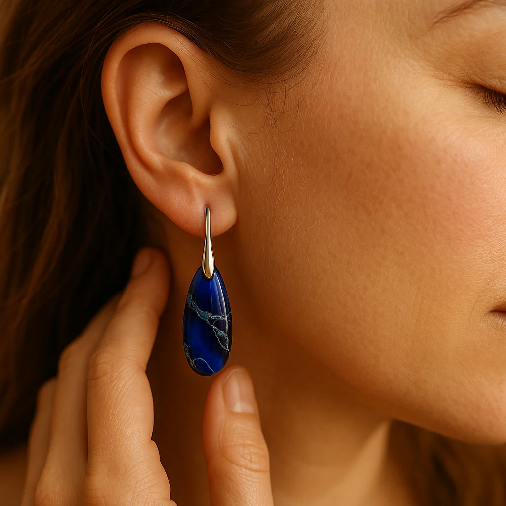 Mary | Pendientes colgantes azul cobalto