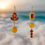 Lella | Pendientes colgantes rojos y amarillos