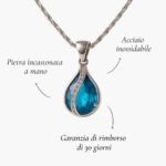 Goccia di Luce – Necklace Blue zircon & silver-tone - Image 4