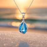 Goccia di Luce – Necklace Blue zircon & silver-tone - Image 3