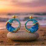 Aurealis | Hand Painted Wave Earrings - Image 2
